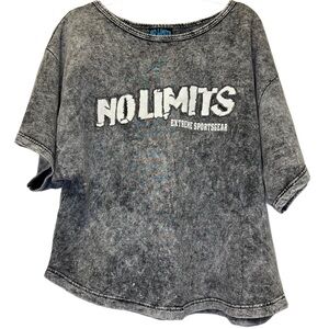 Vintage No Limits Extreme Sports Gear Distressed Black Sweatshirt Size M